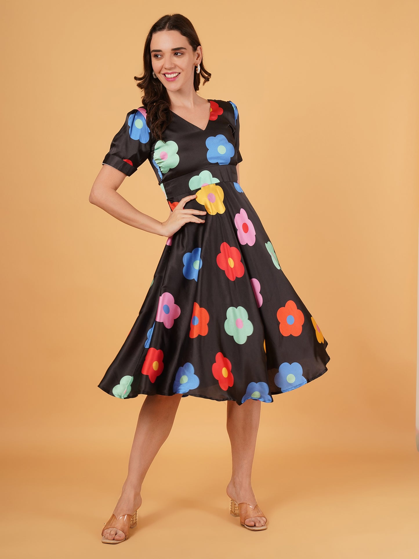 KNEE LENGTH FLORAL DRESS