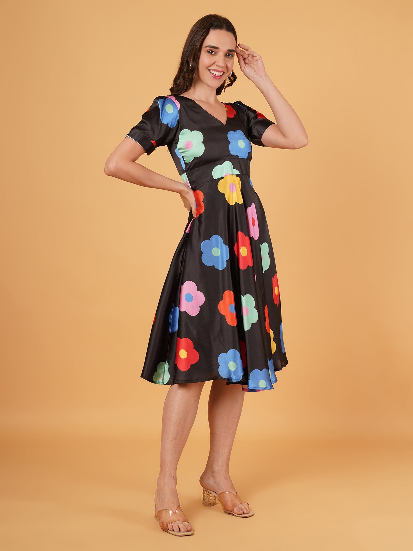 KNEE LENGTH FLORAL DRESS