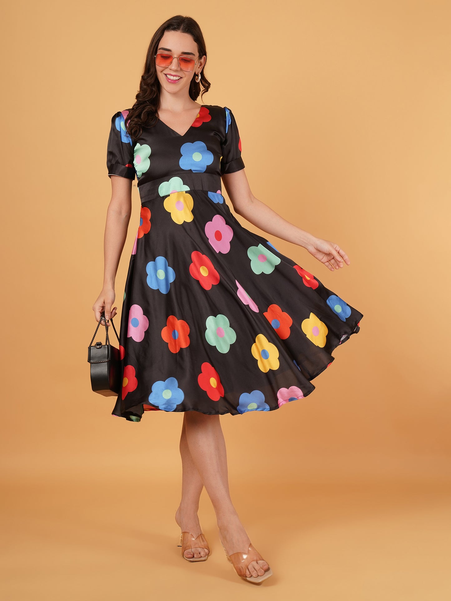 KNEE LENGTH FLORAL DRESS