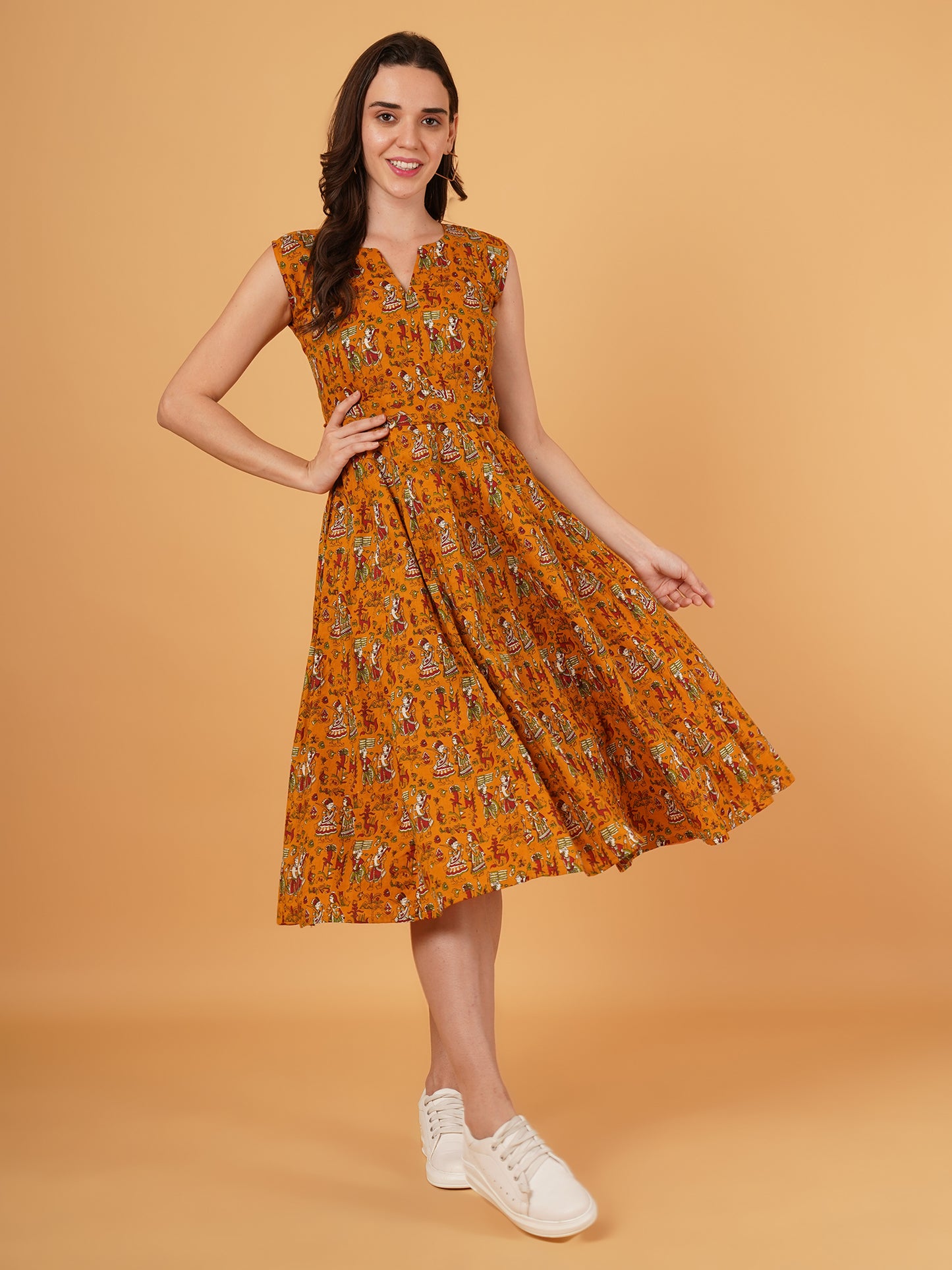 Jaipuri Kalamkari cotton dress