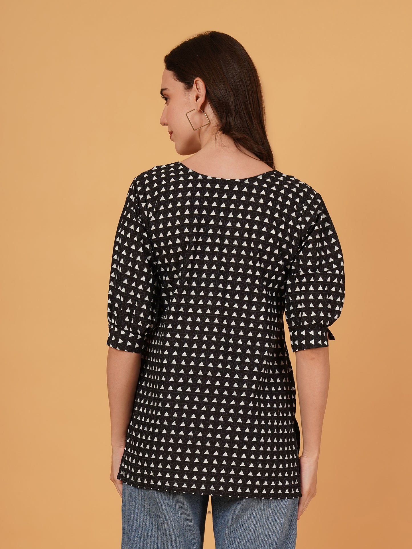 GEOMETRIC PRINT COTTON TOP