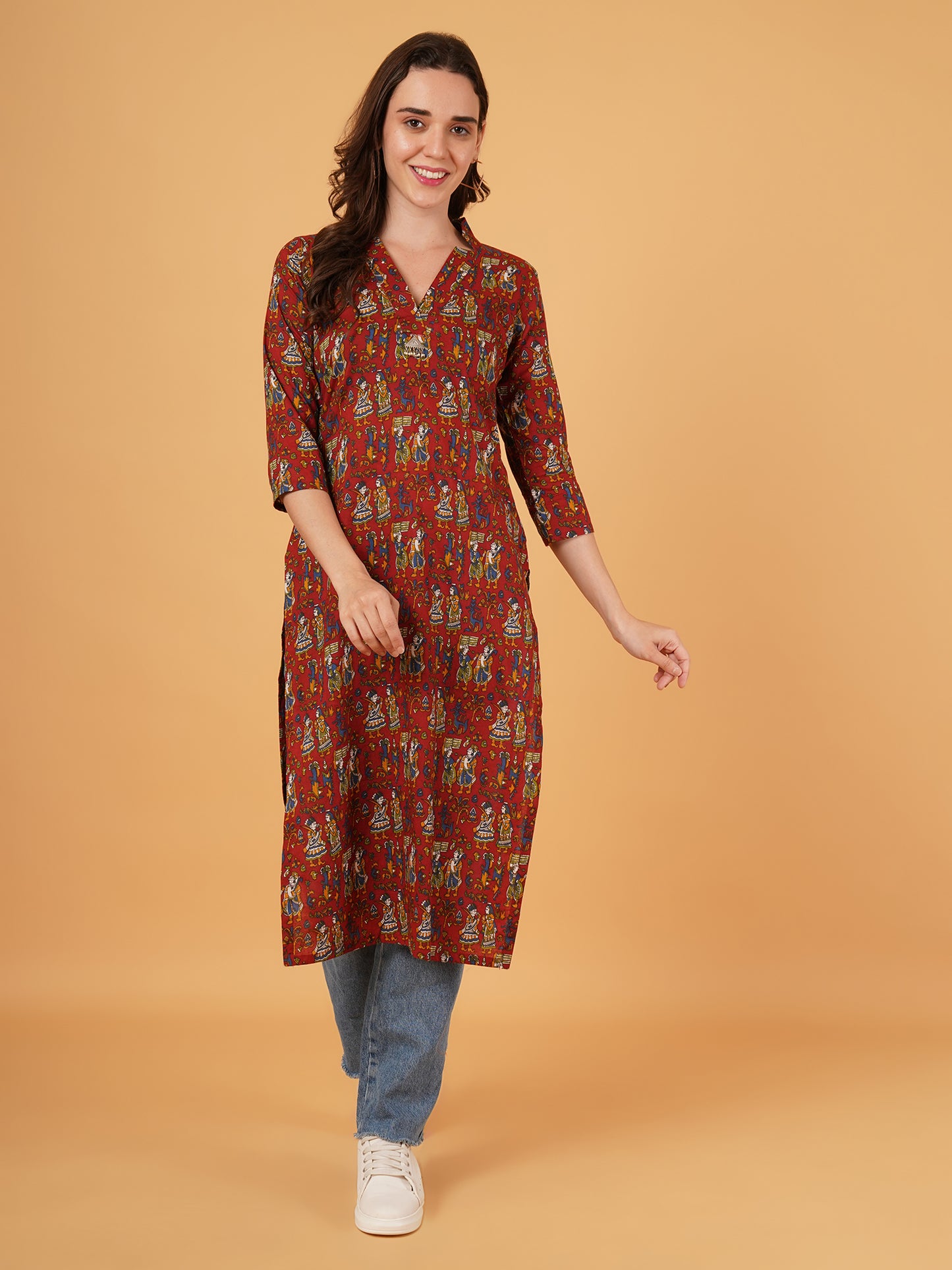 Jaipuri print Kalamkari kurta