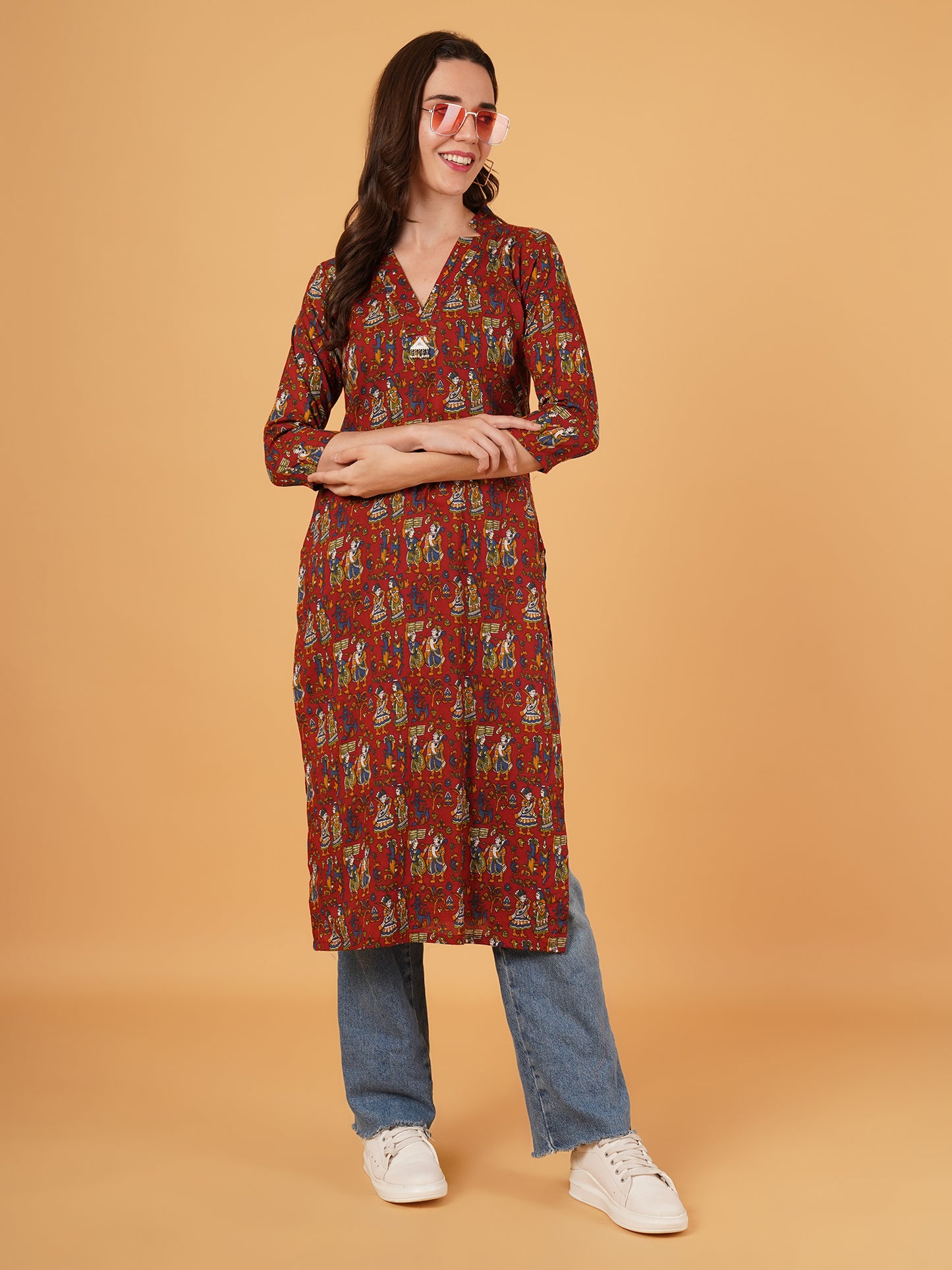 Jaipuri print Kalamkari kurta