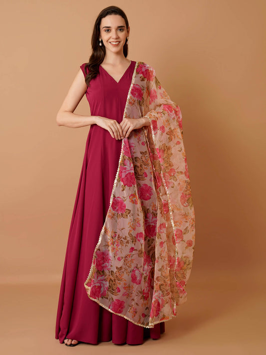 Wine Blossom Elegance gown