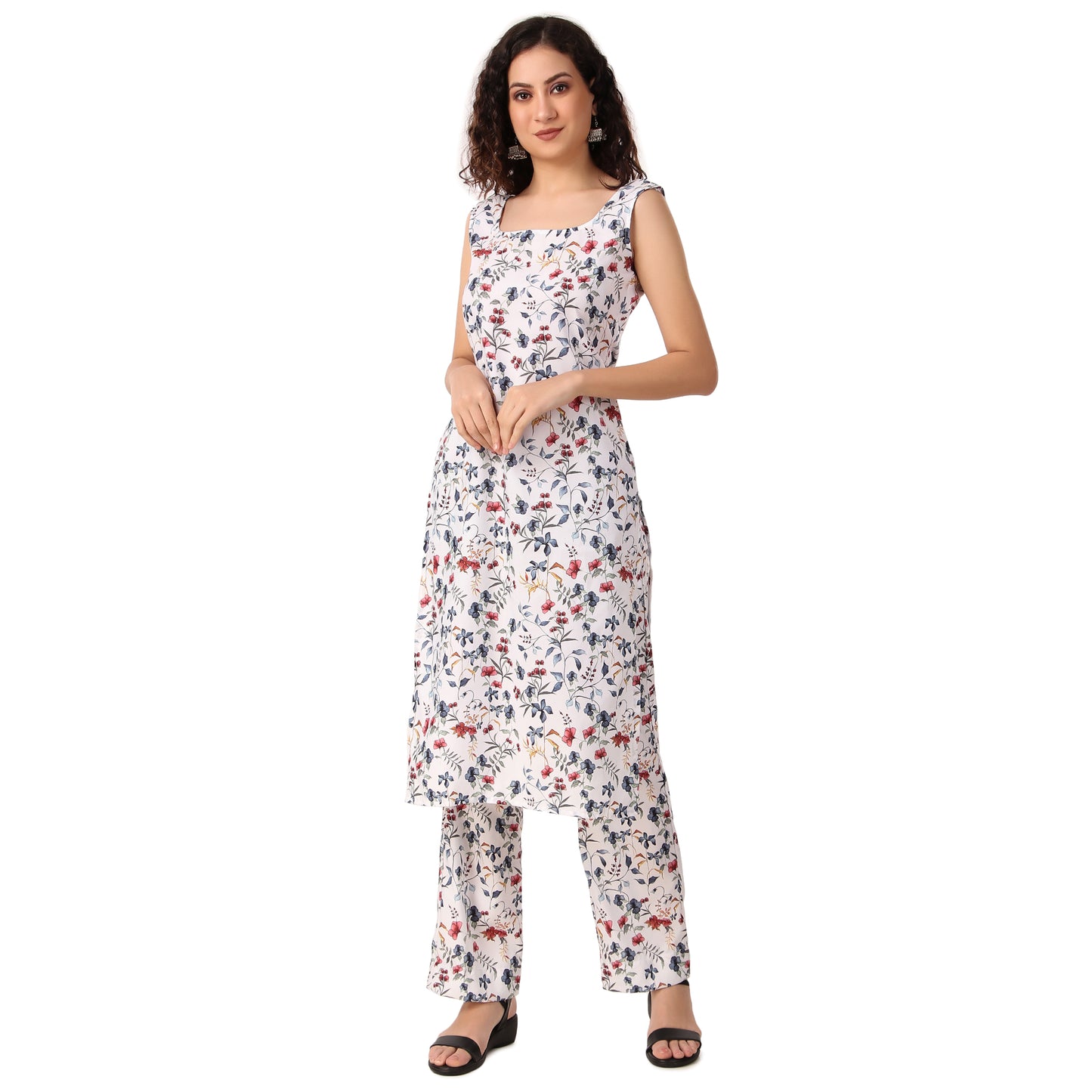 Magnetism Floral Print Kurti with Pant