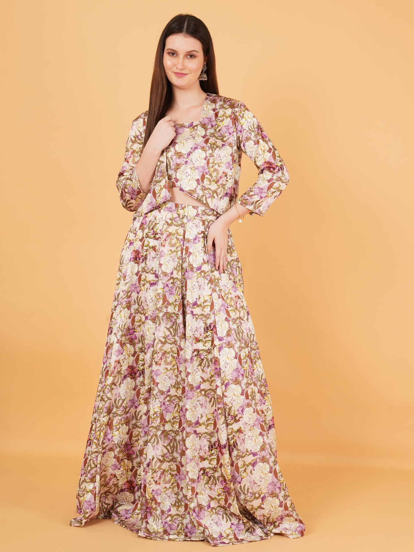 Vintage Floral Indo-Western Set