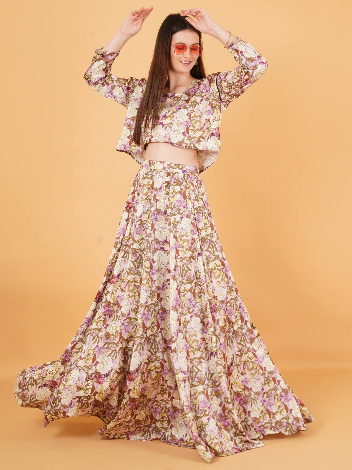 Vintage Floral Indo-Western Set