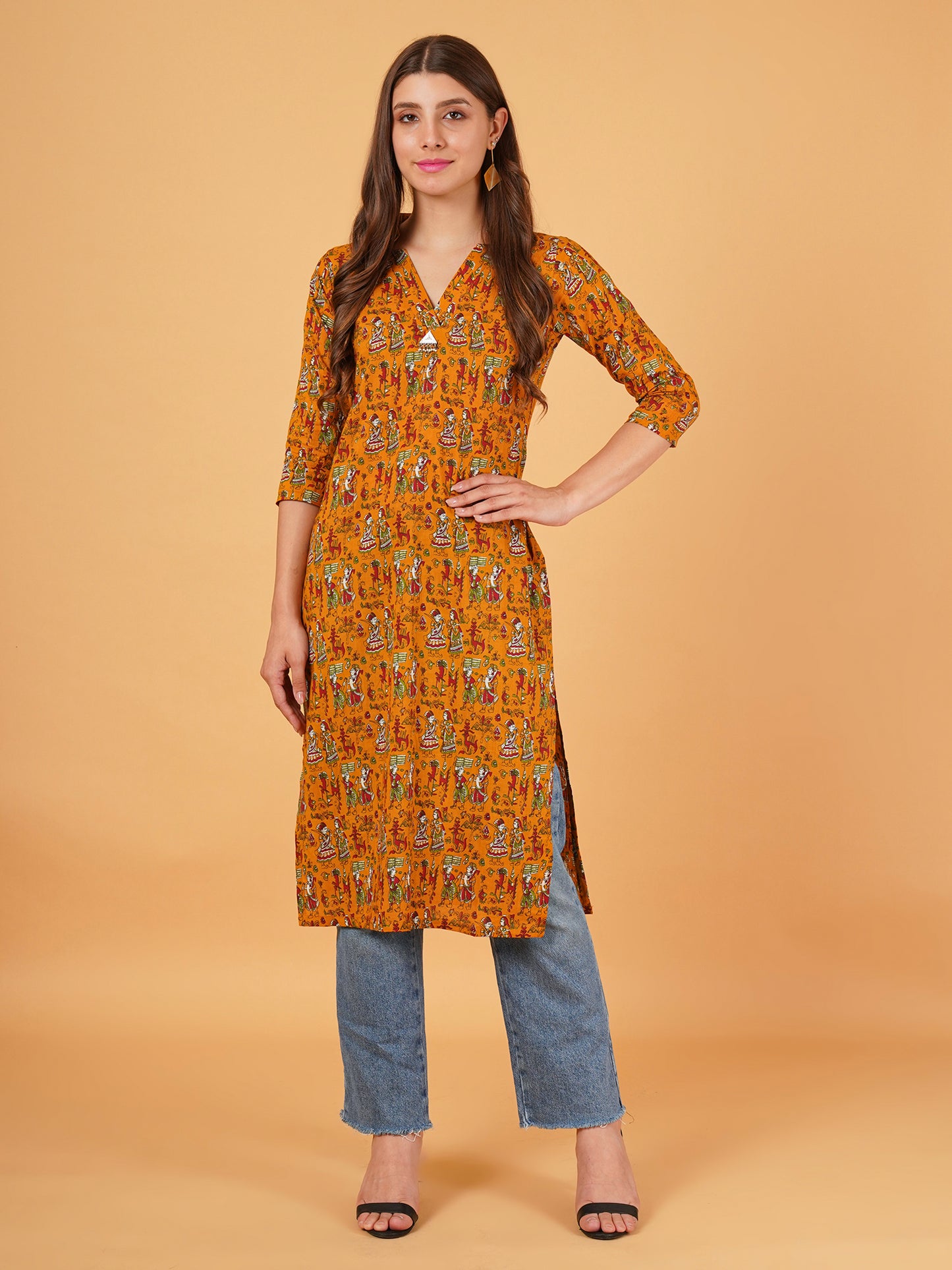 Jaipuri Kalamkari long kurta
