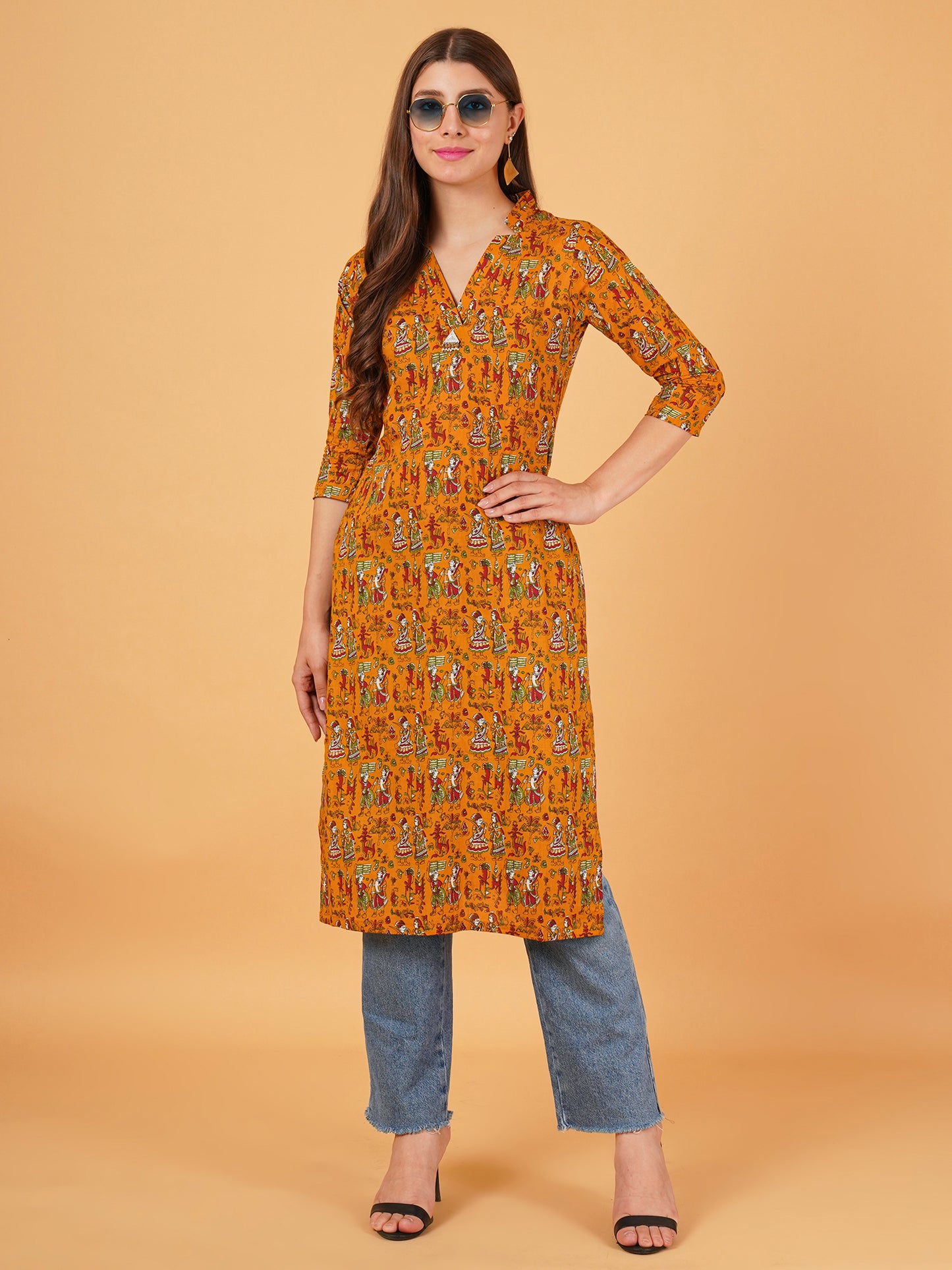 Jaipuri Kalamkari long kurta