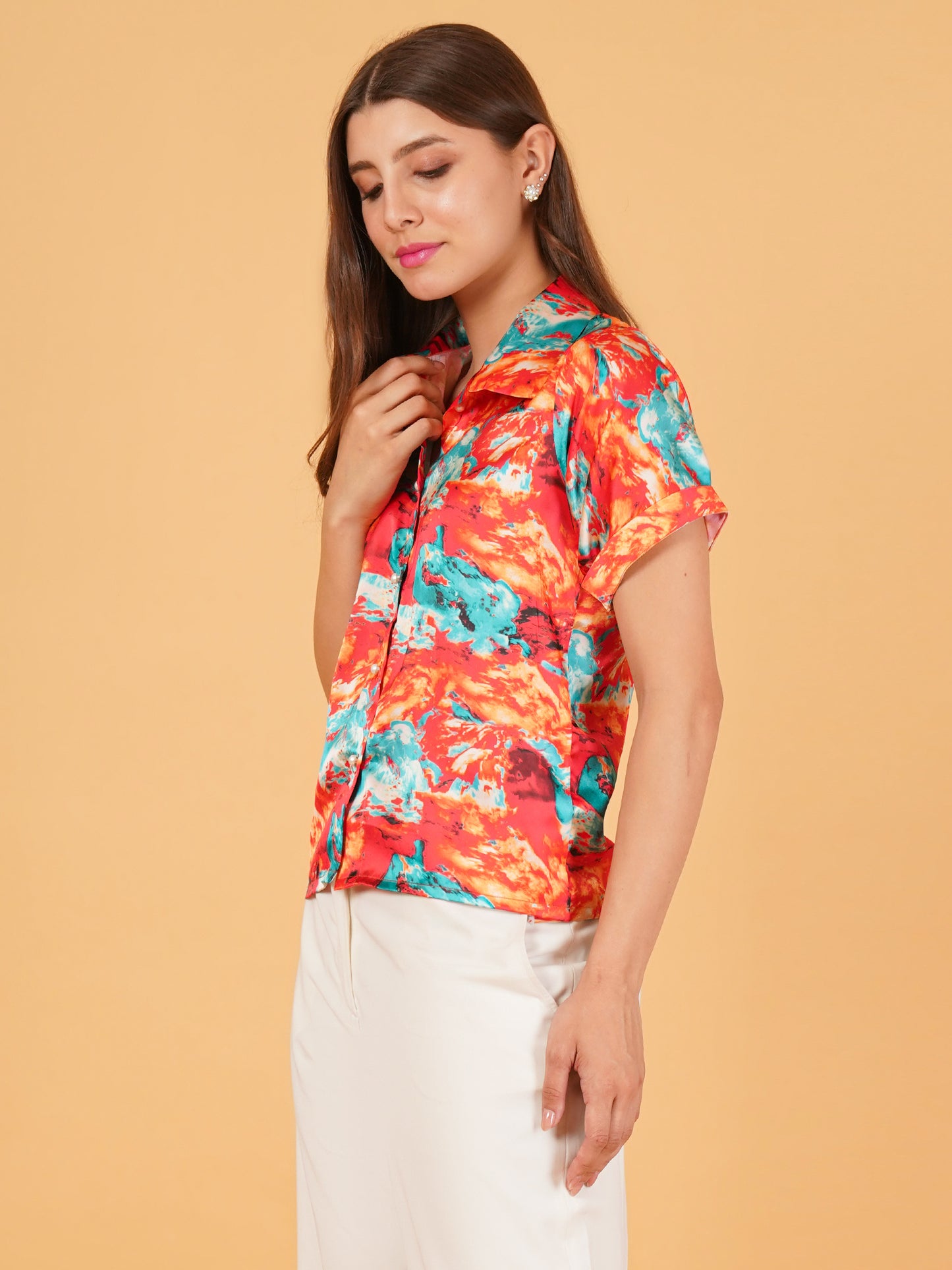 Molten Marble Satin Shirt– Bold Meets Beautiful