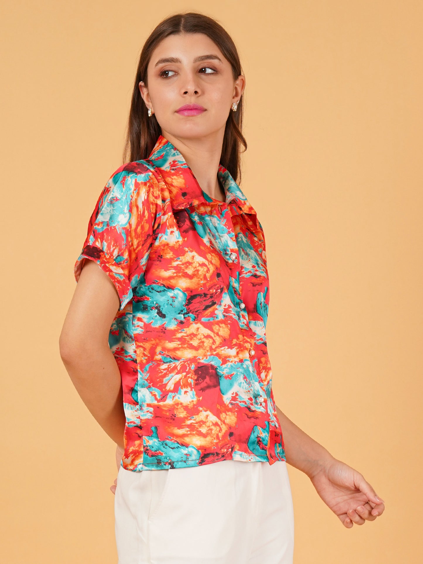 Molten Marble Satin Shirt– Bold Meets Beautiful