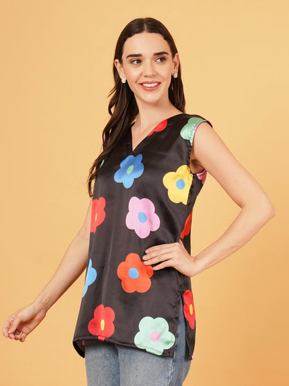 Retro black short kurti