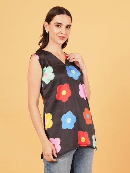 Retro black short kurti