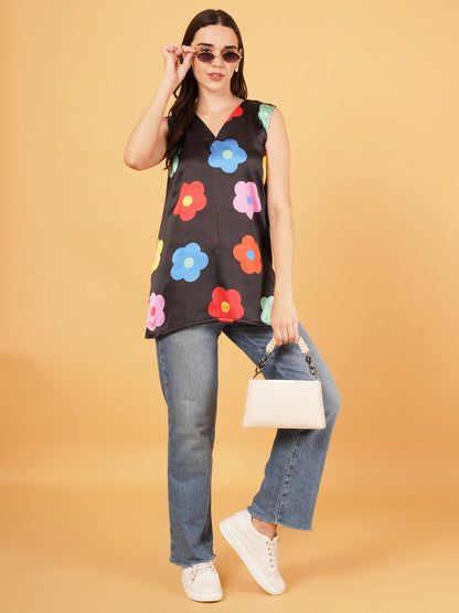 Retro black short kurti