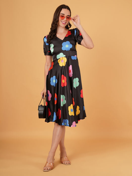 KNEE LENGTH FLORAL DRESS