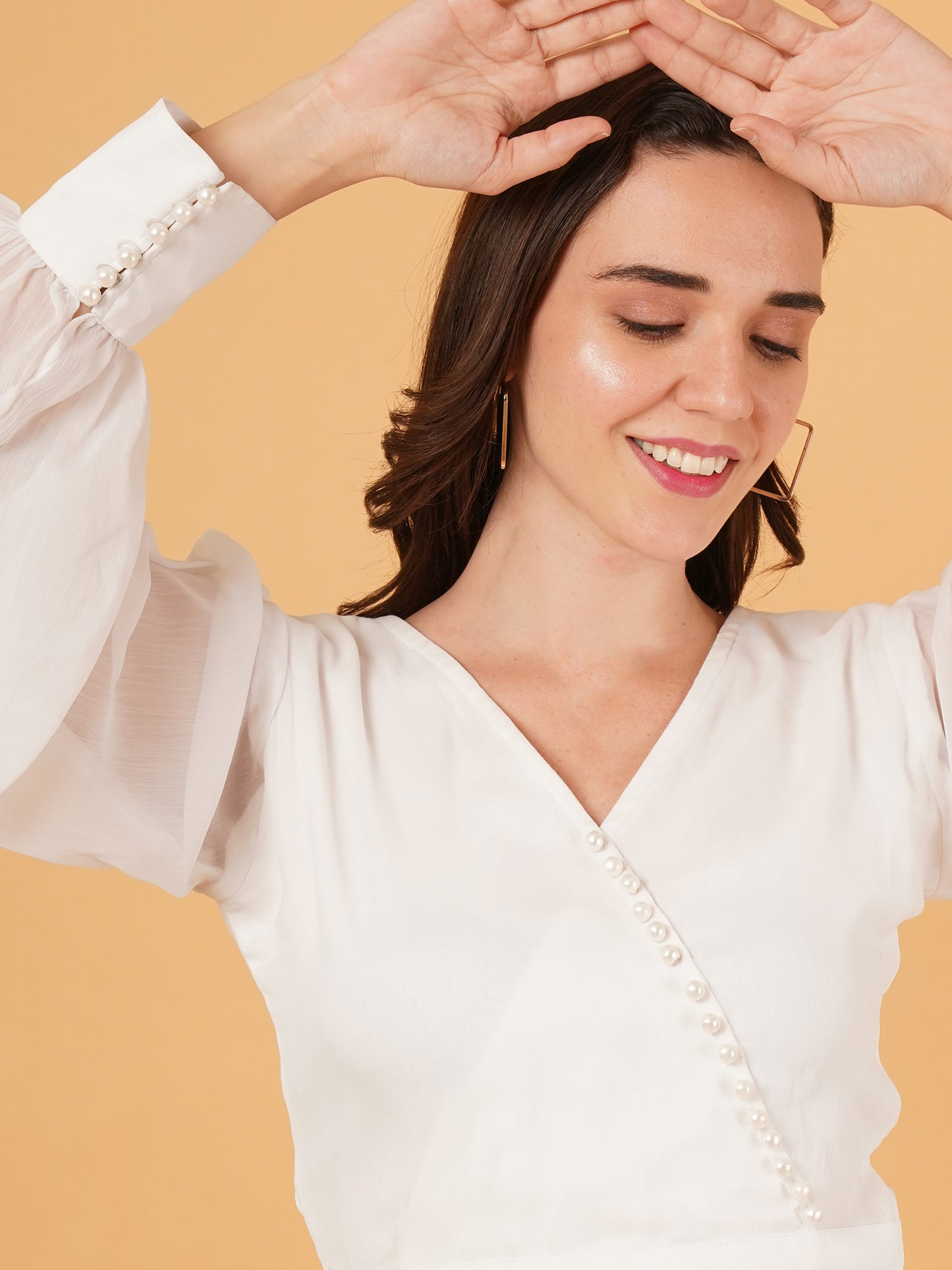 PUFF SLEEVE TOP WITH SKIRT