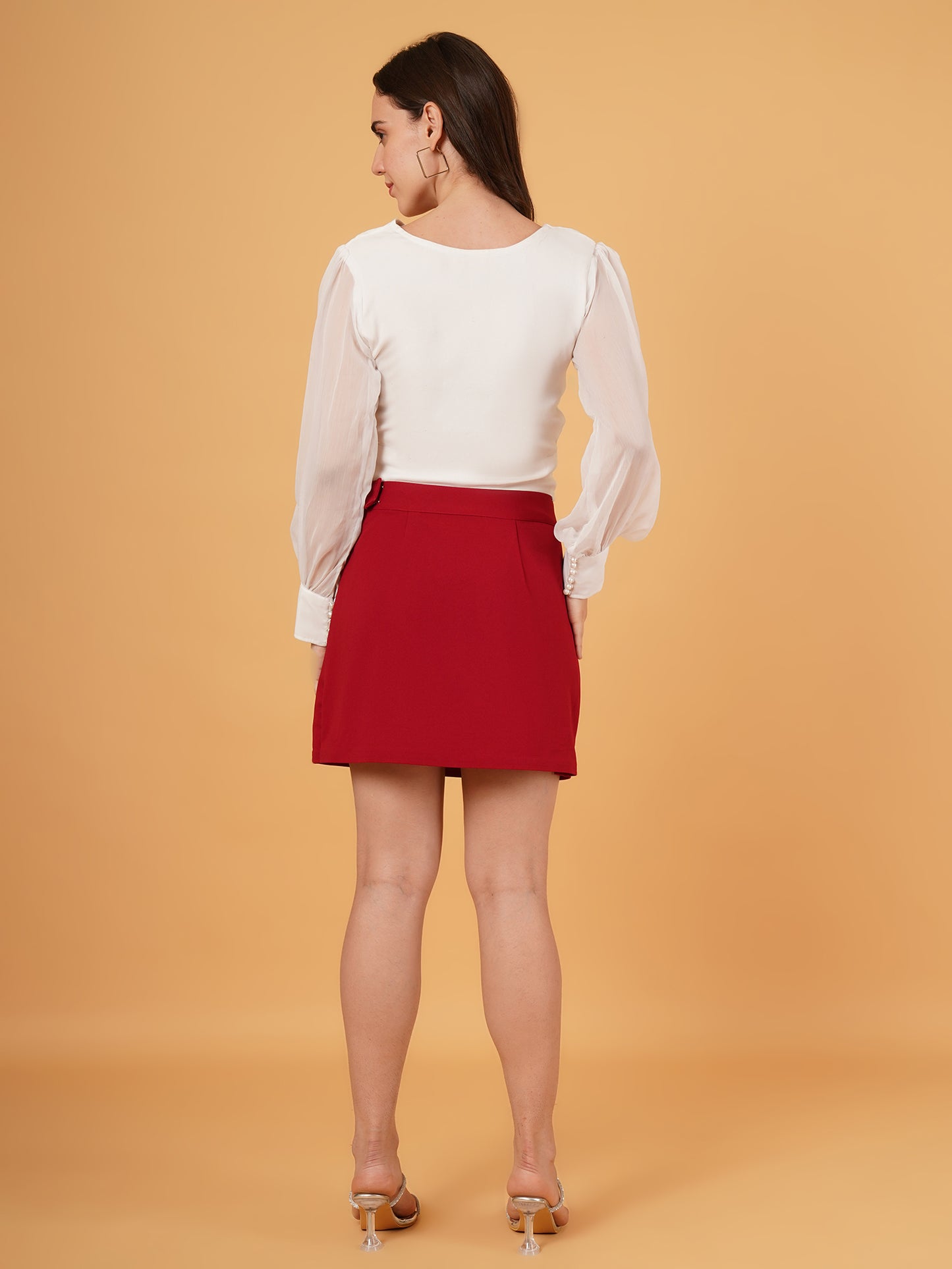 PUFF SLEEVE TOP WITH SKIRT