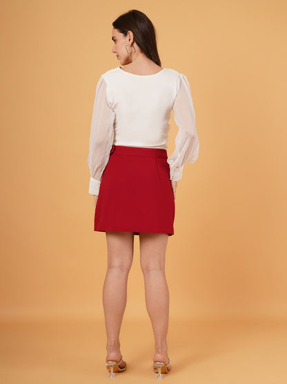 PUFF SLEEVE TOP WITH SKIRT