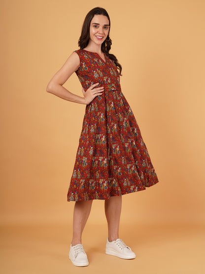 Jaipuri Kalamkari print cotton dress