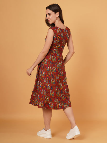 Jaipuri Kalamkari print cotton dress