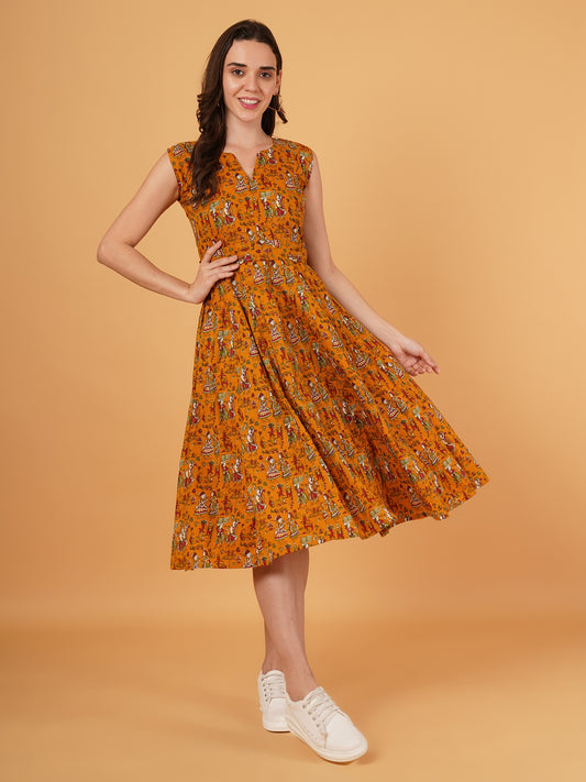 Jaipuri Kalamkari cotton dress