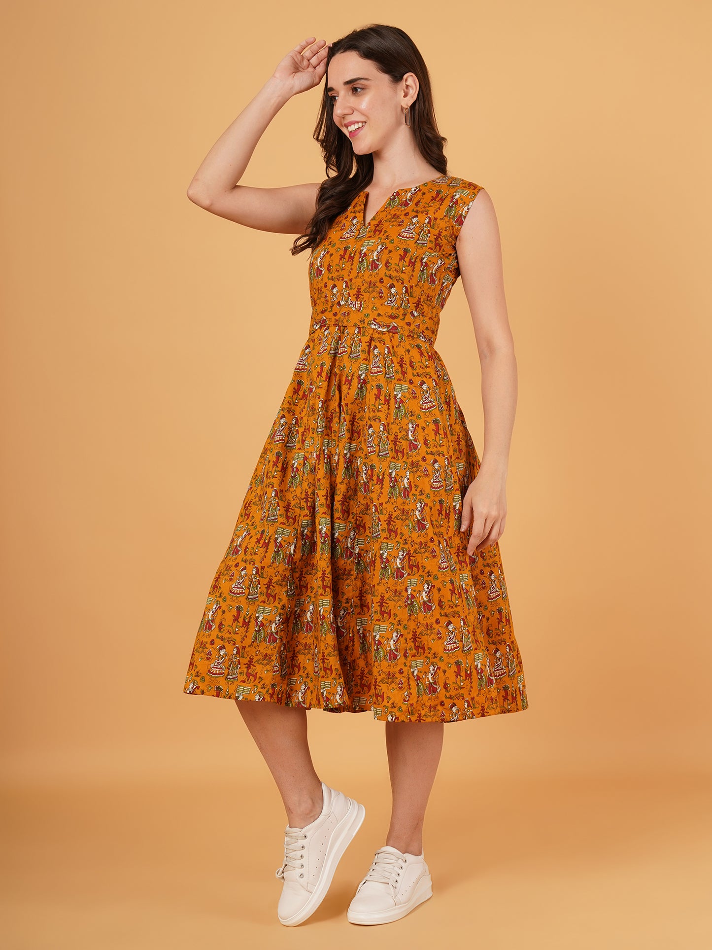 Jaipuri Kalamkari cotton dress