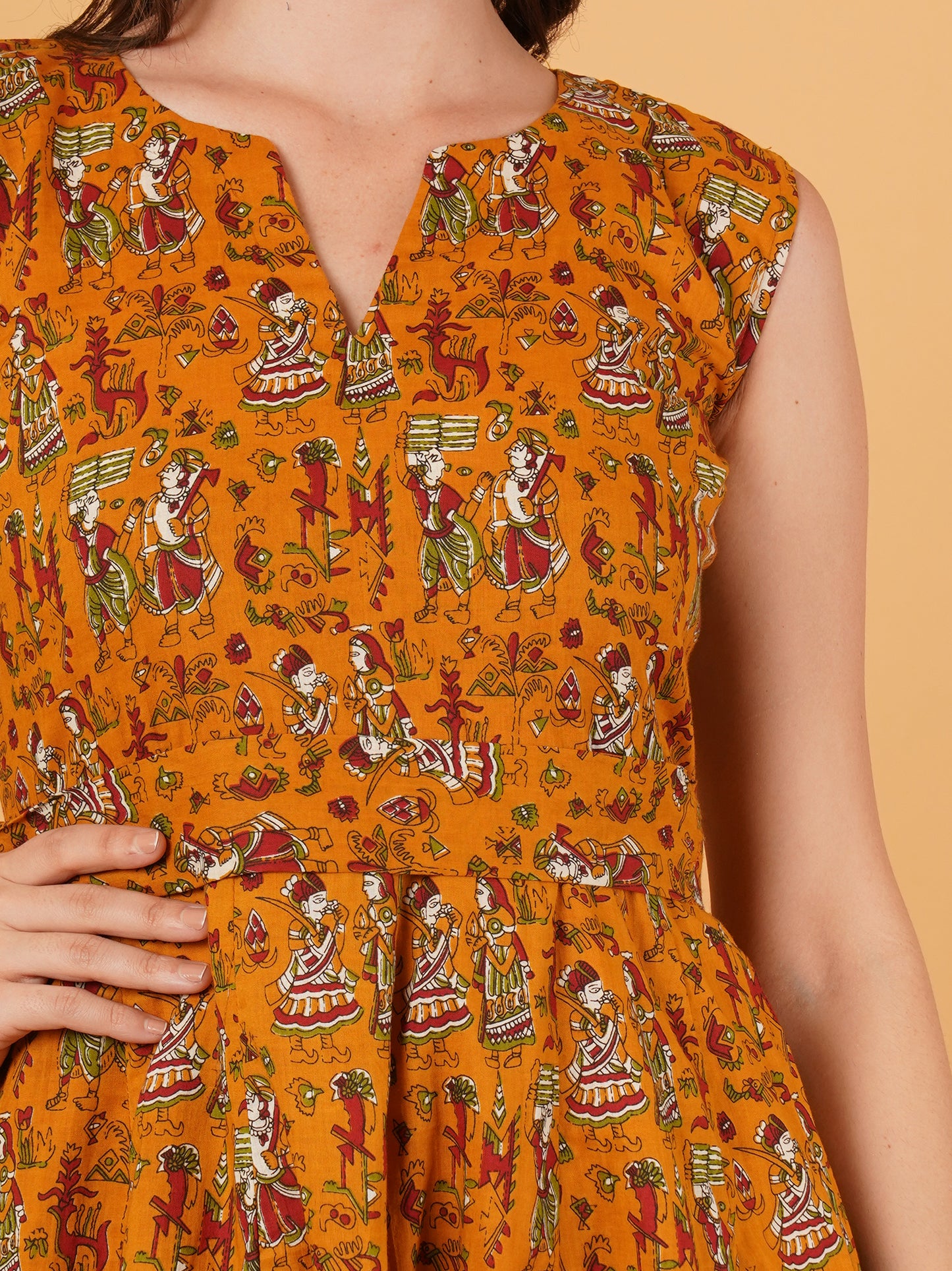 Jaipuri Kalamkari cotton dress