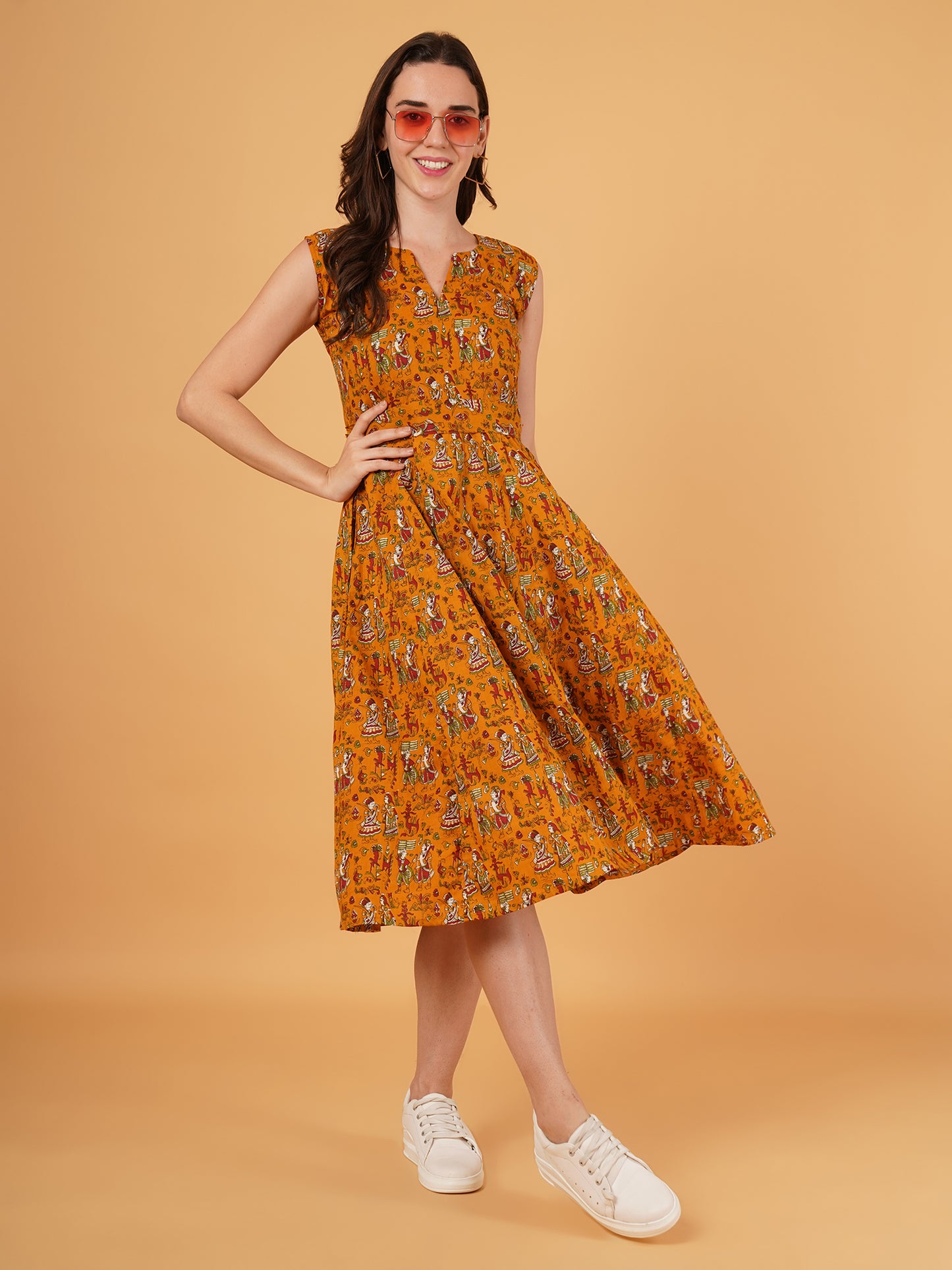 Jaipuri Kalamkari cotton dress