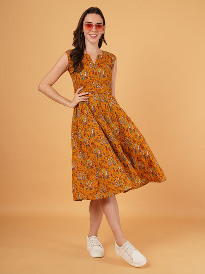 Jaipuri Kalamkari cotton dress