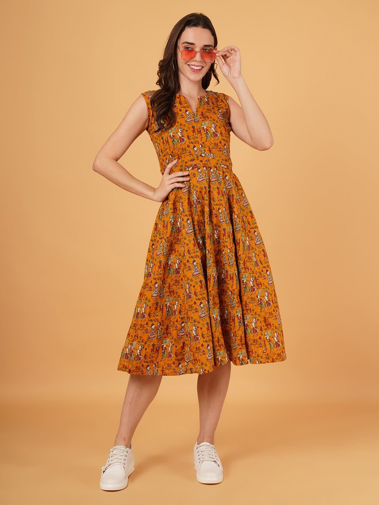 Jaipuri Kalamkari cotton dress