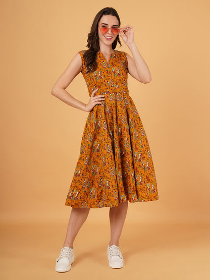 Jaipuri Kalamkari cotton dress