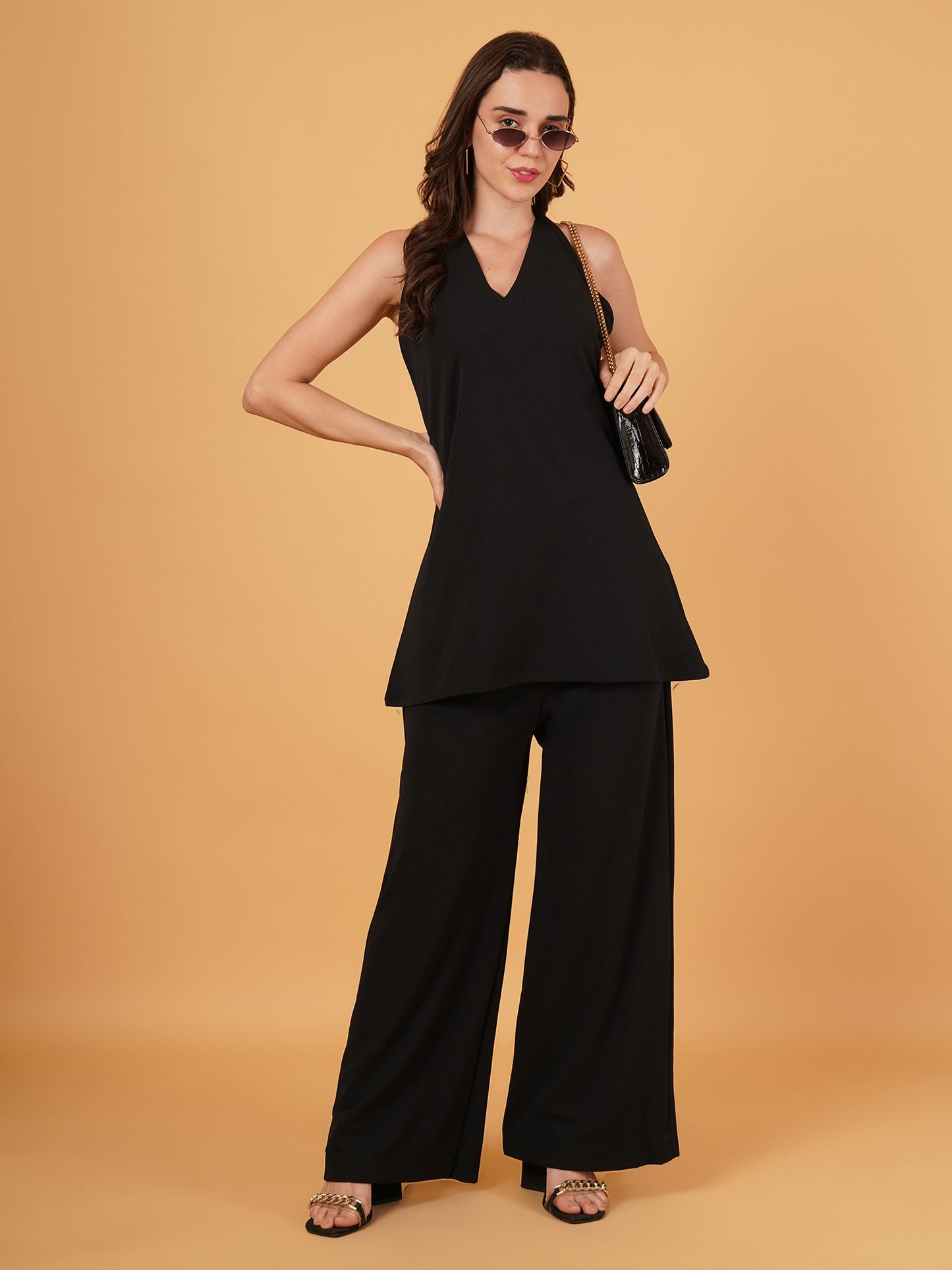 Black Halter Neck Co-ord Set