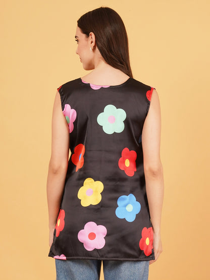 Retro black short kurti