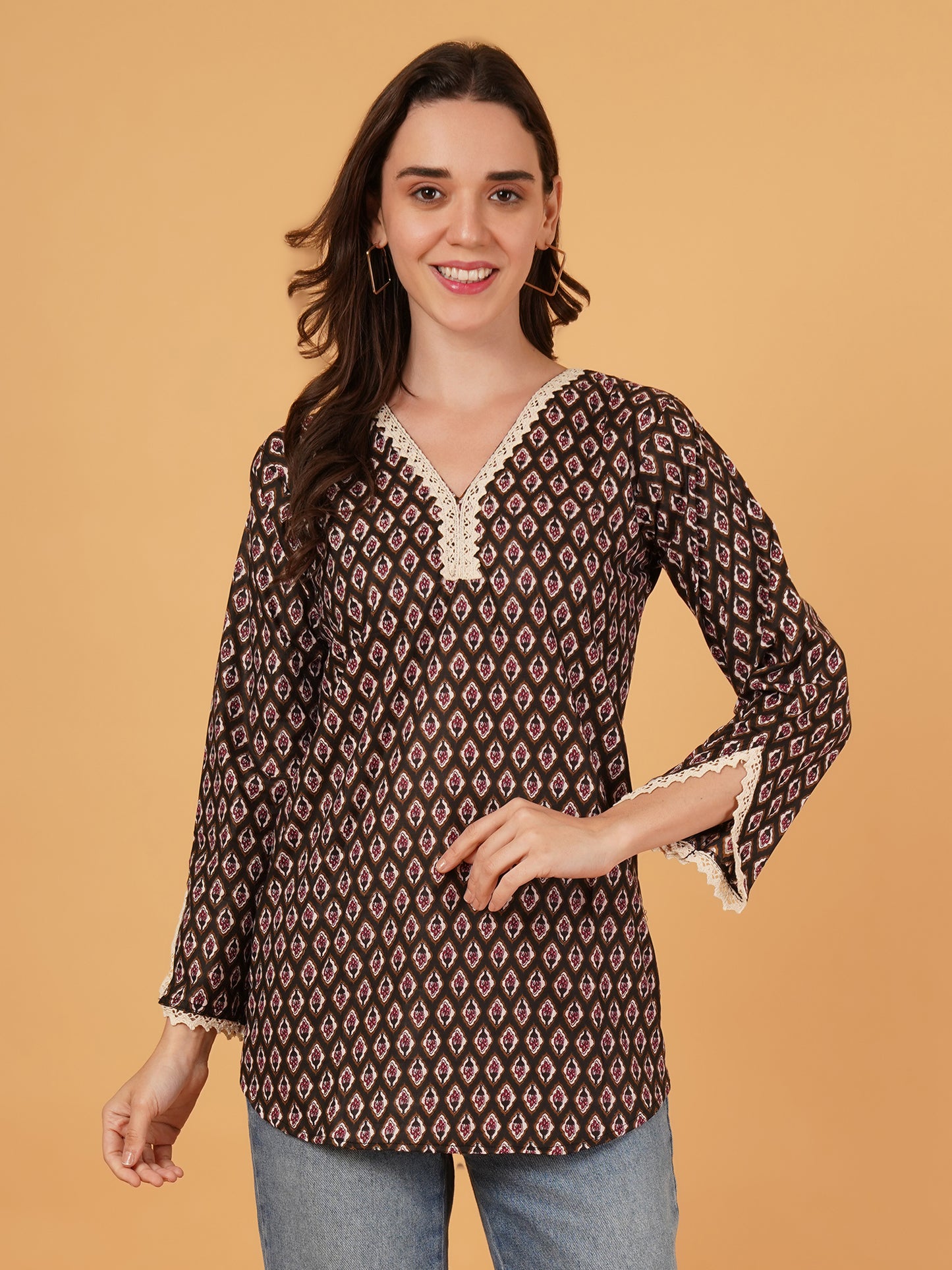 Bagru Print Cotton Short Kurti