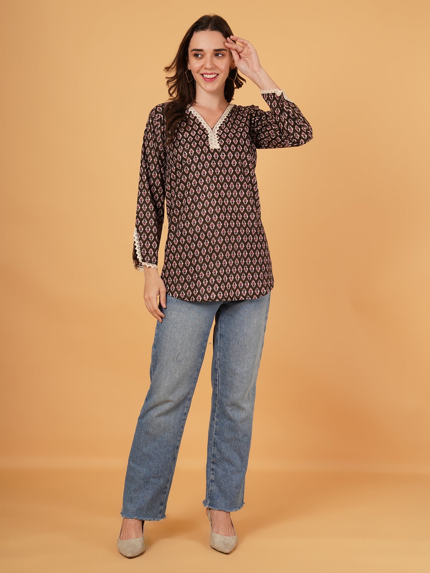 Bagru Print Cotton Short Kurti