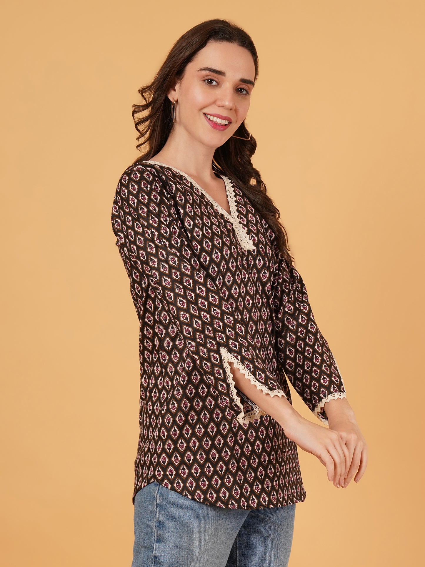 Bagru Print Cotton Short Kurti