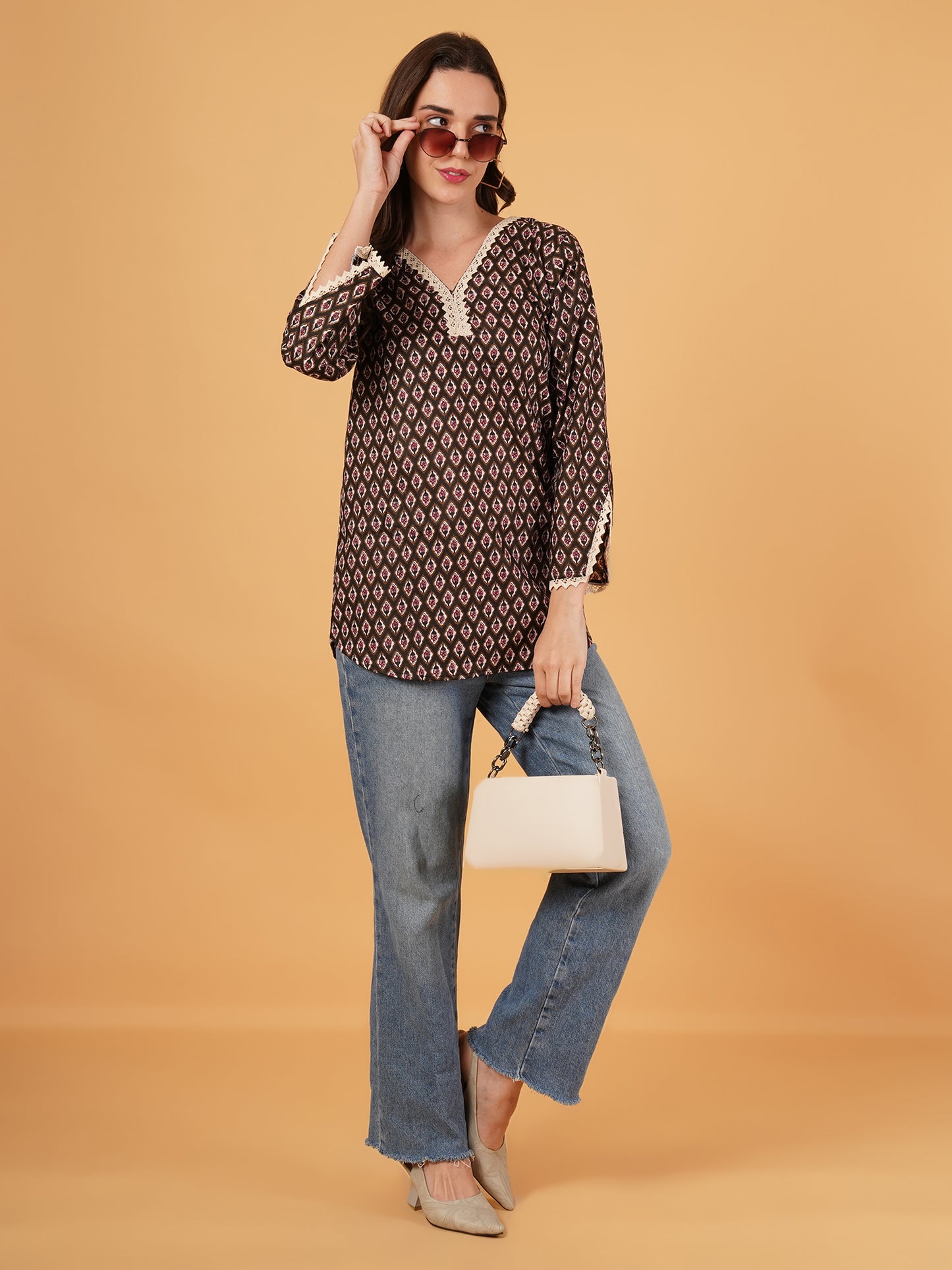 Bagru Print Cotton Short Kurti