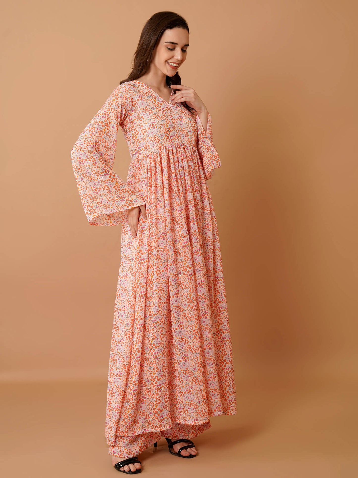 Chiffon Suit Set with Palazzo