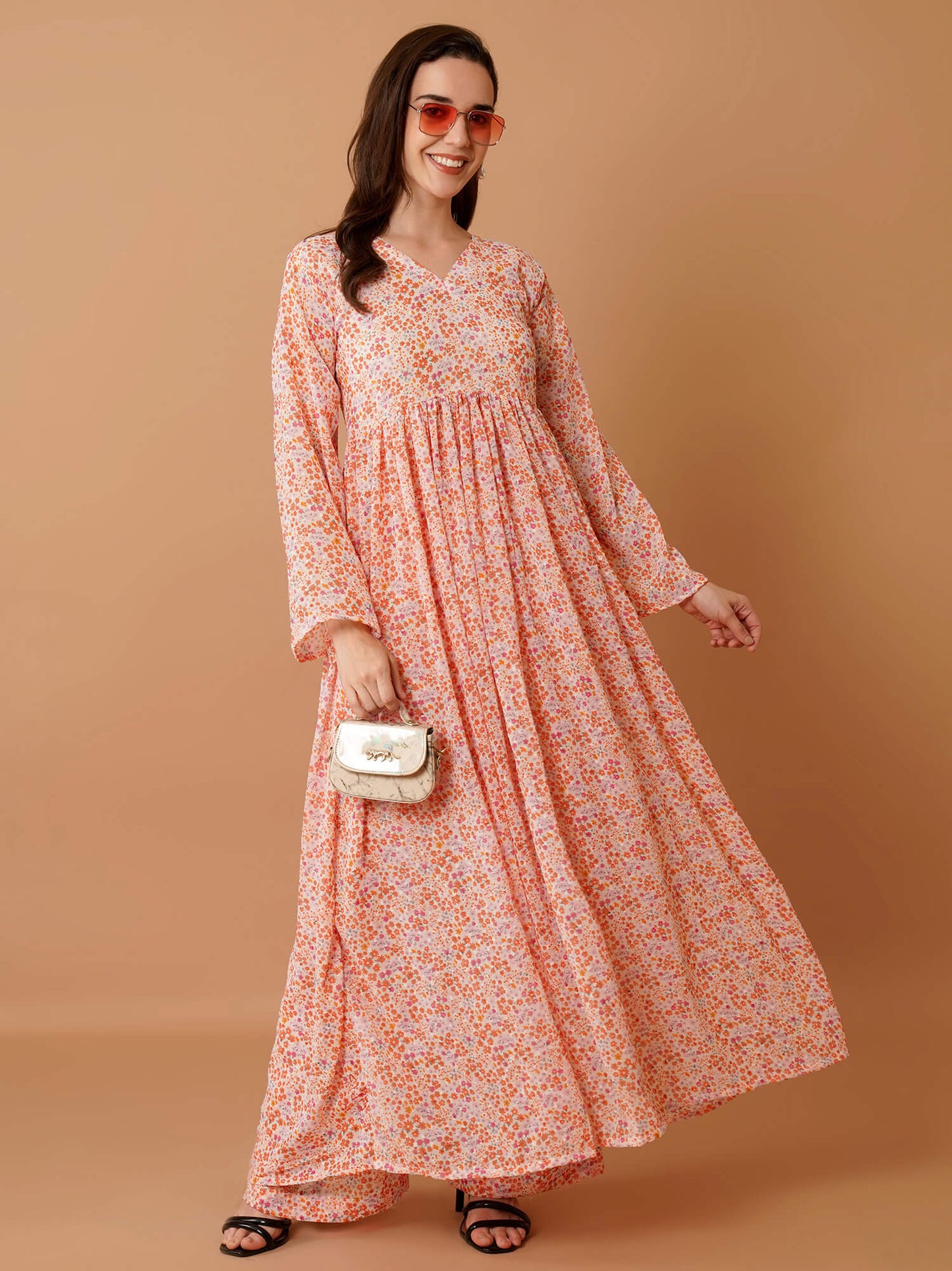 Chiffon Suit Set with Palazzo