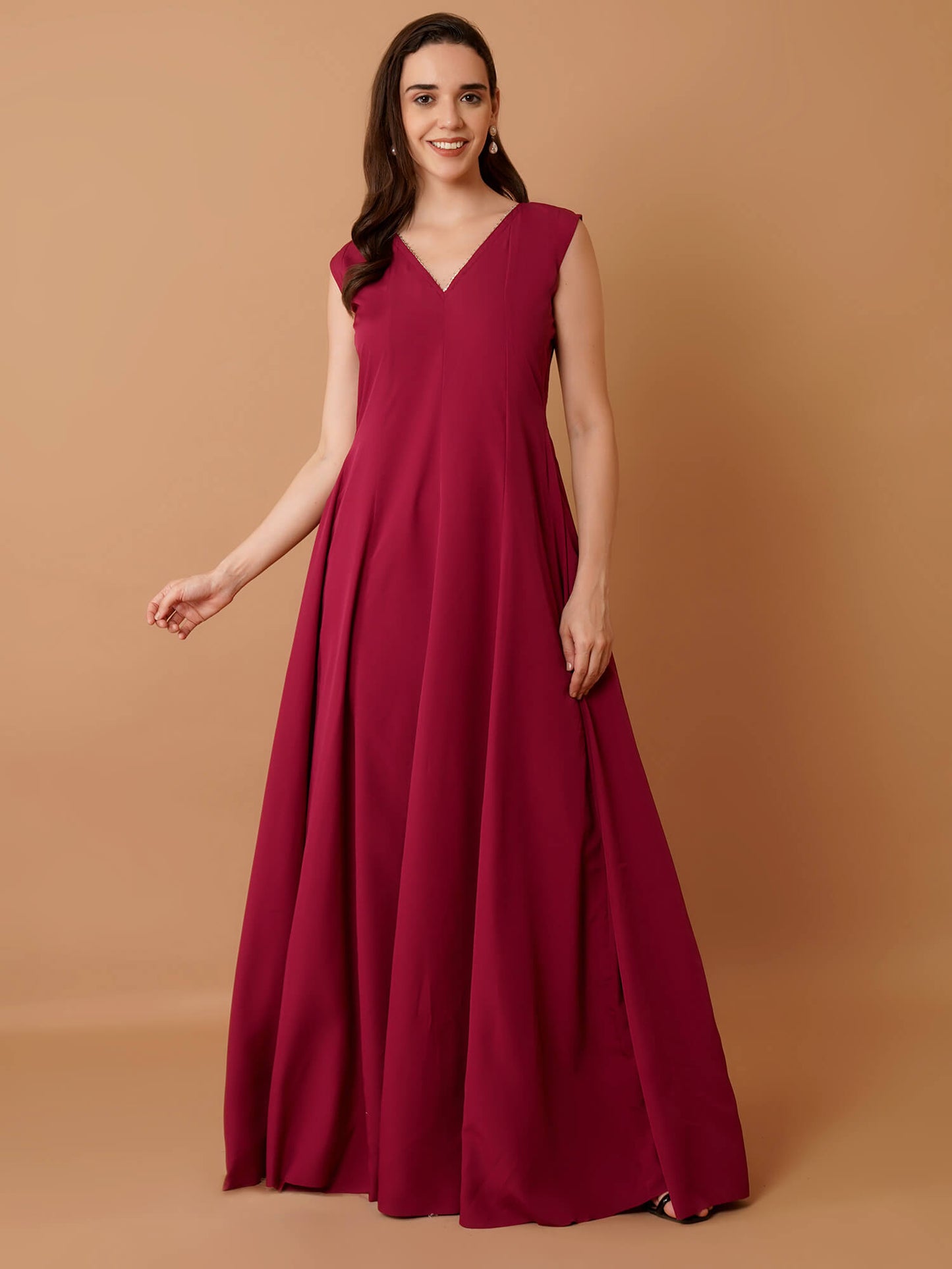 Wine Blossom Elegance gown