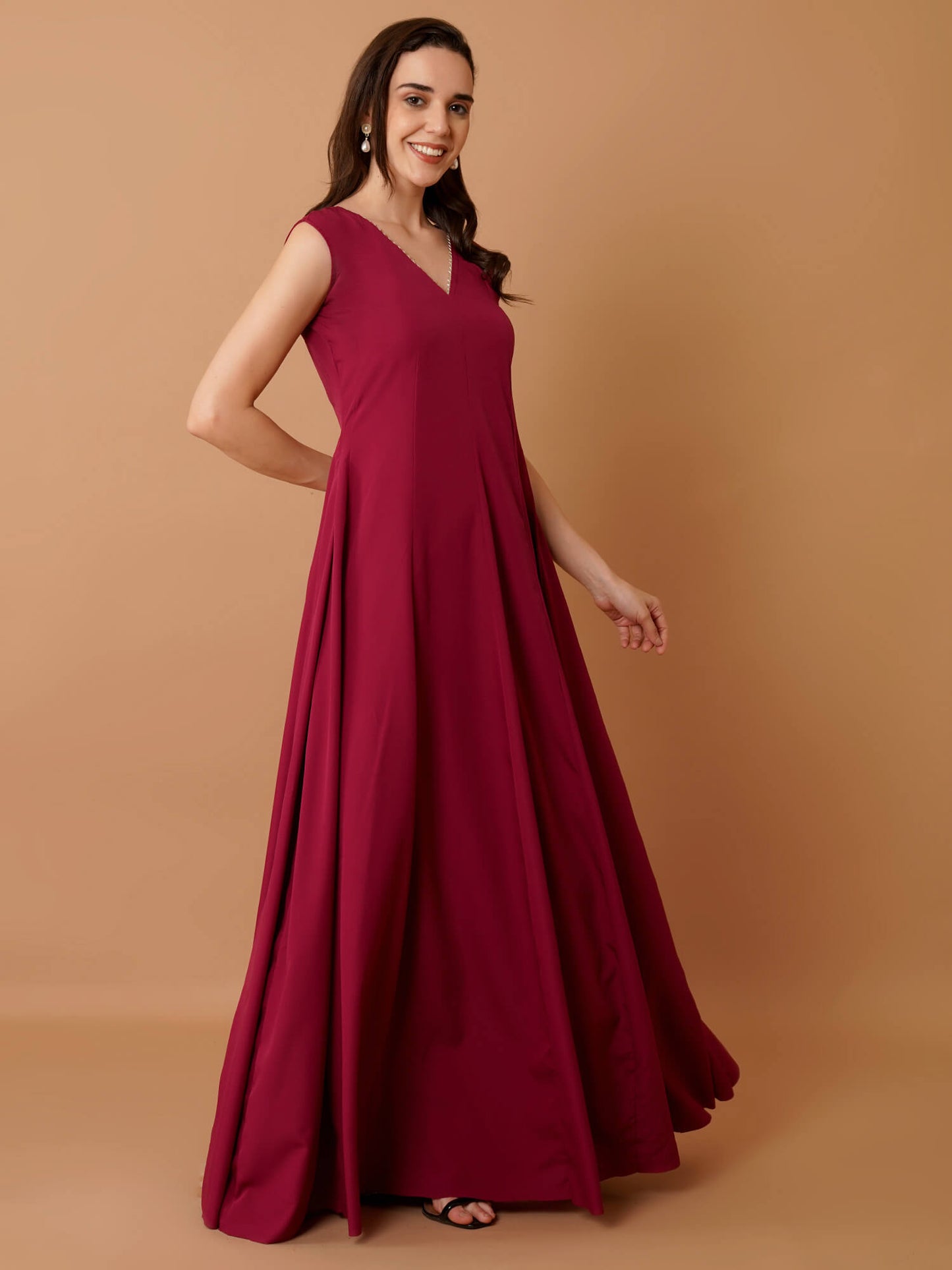 Wine Blossom Elegance gown
