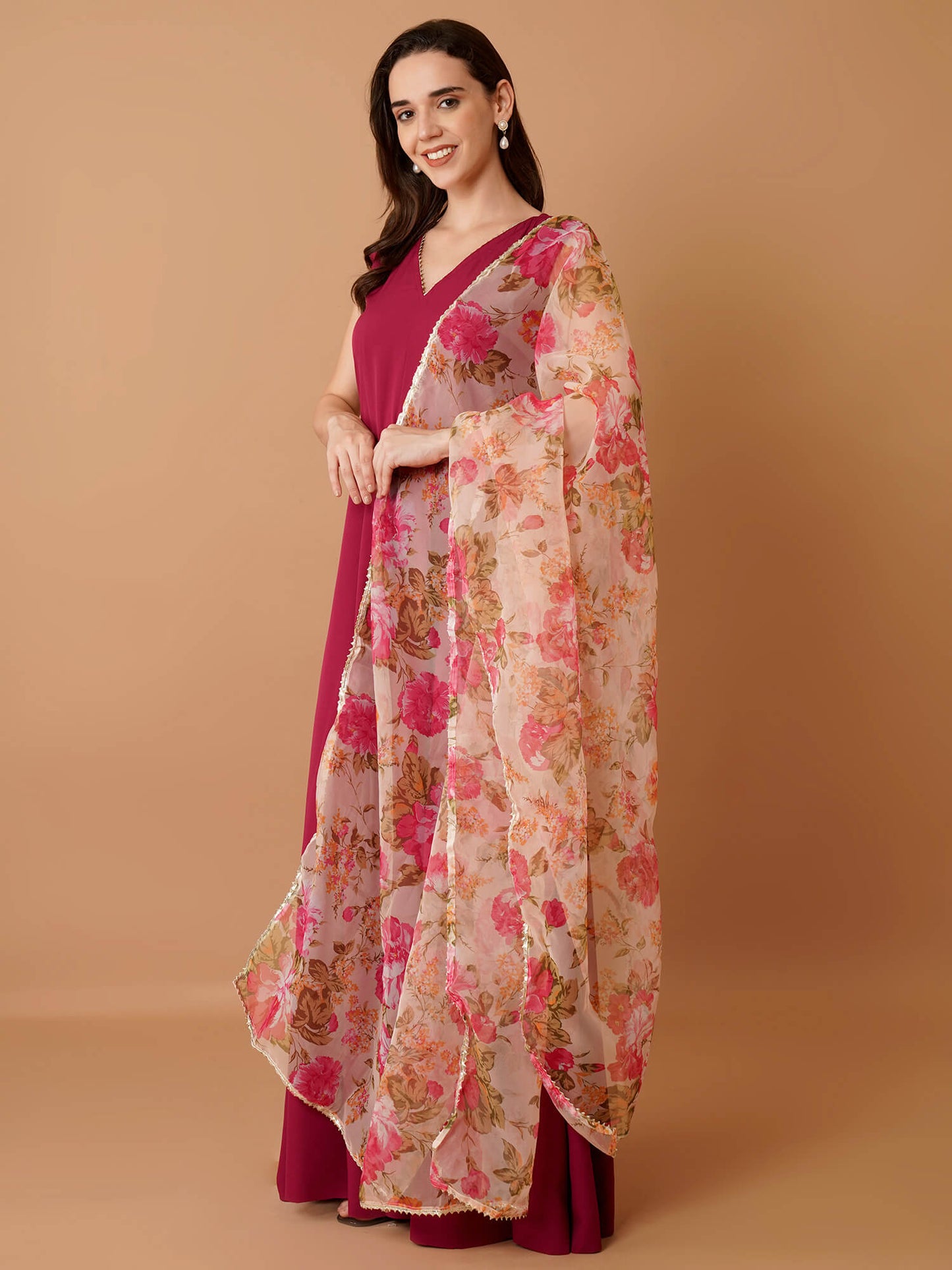 Wine Blossom Elegance gown