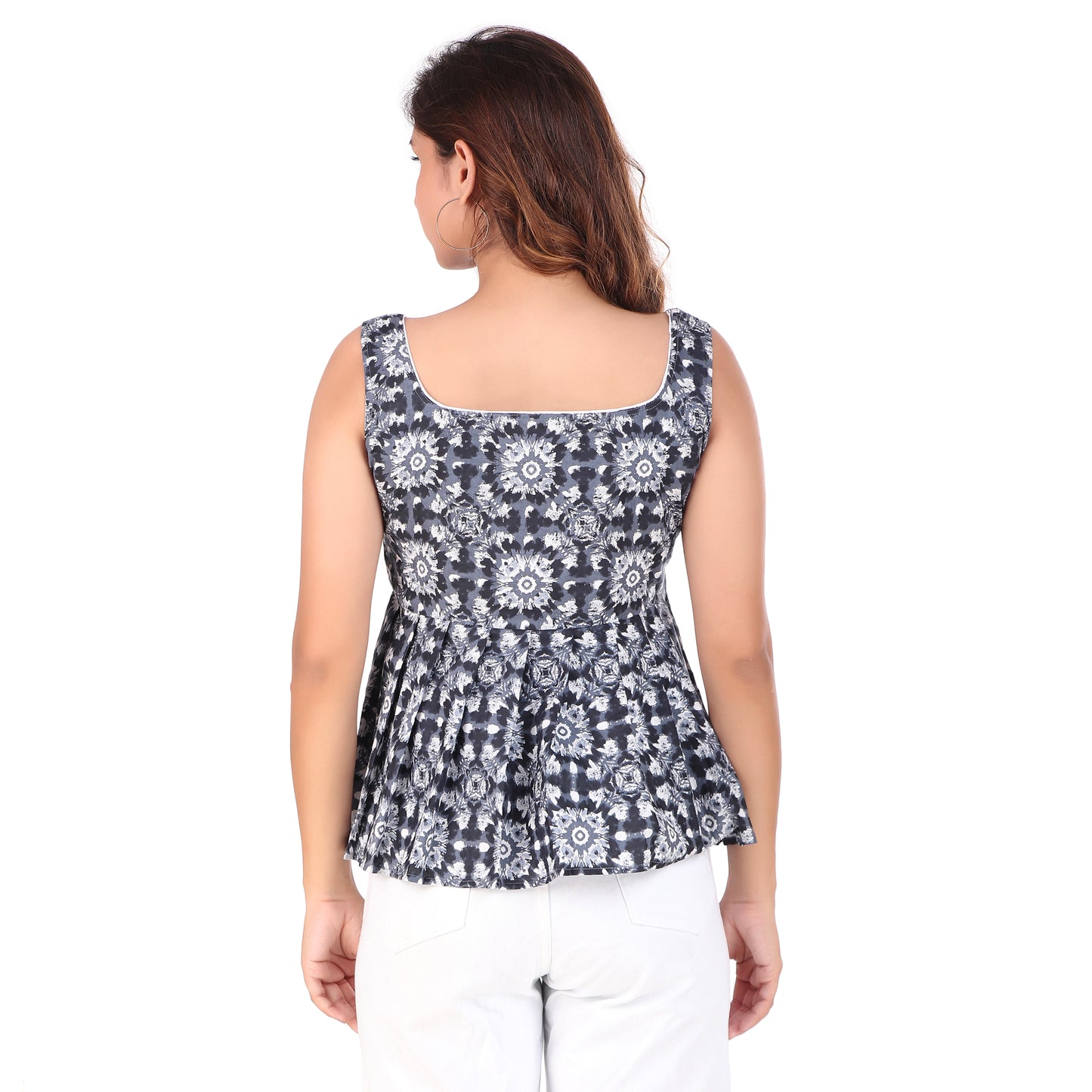 Magnetism Cotton Blue Top for Women