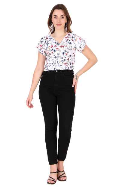 Magnetism Beautiful Floral Print Crop Top