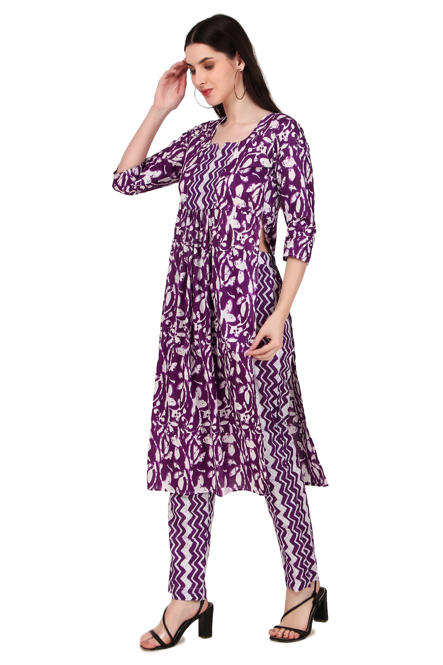 Magnetism Cotton Naira Cut Kurta with Pant for Women