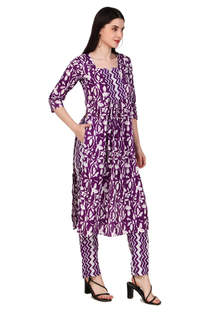 Magnetism Cotton Naira Cut Kurta with Pant for Women