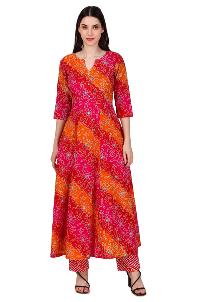 Magnetism Cotton Anarkali Kurta Pant set for Women Cutomized