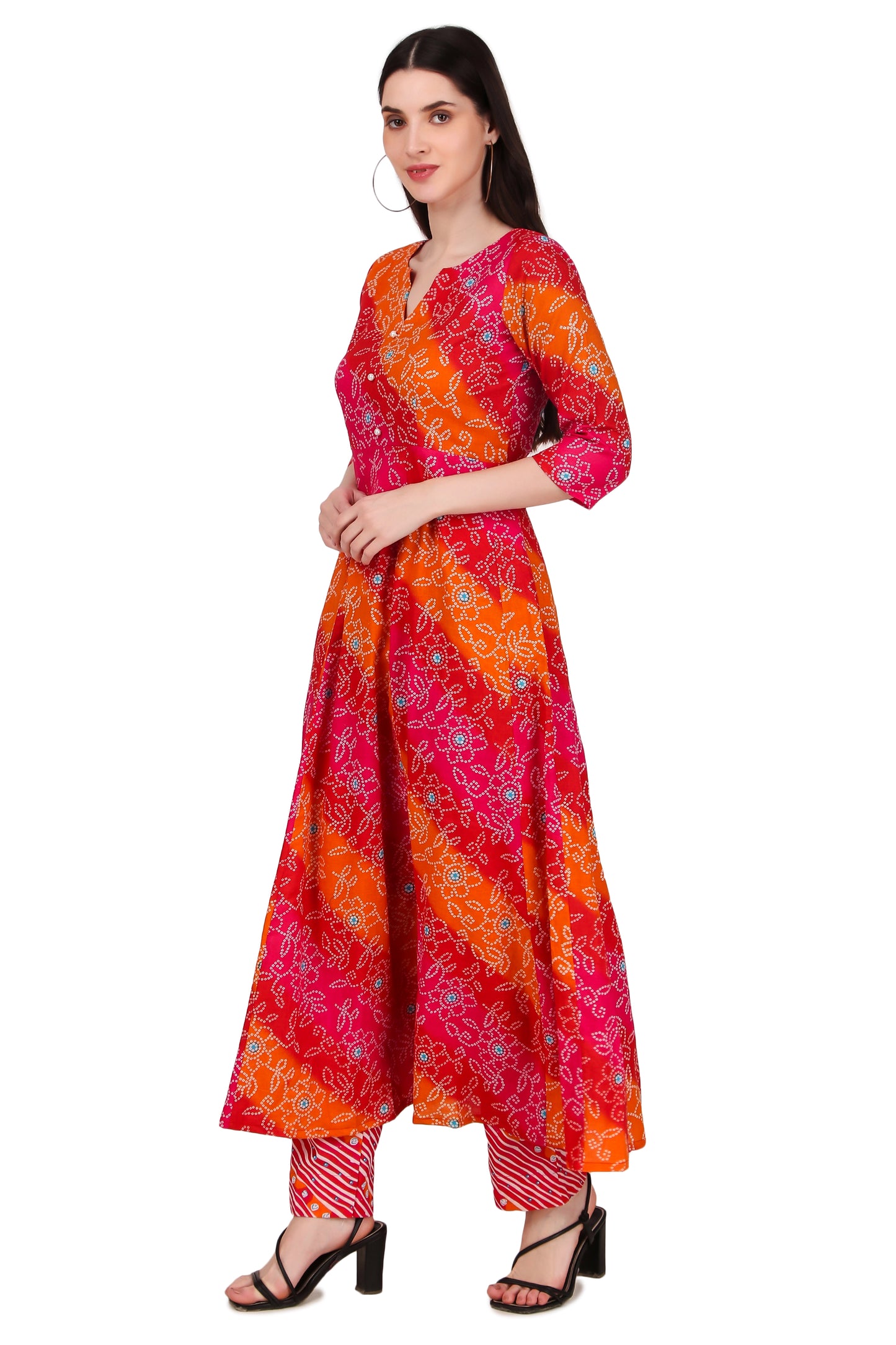Magnetism Cotton Anarkali Kurta Pant set for Women Cutomized