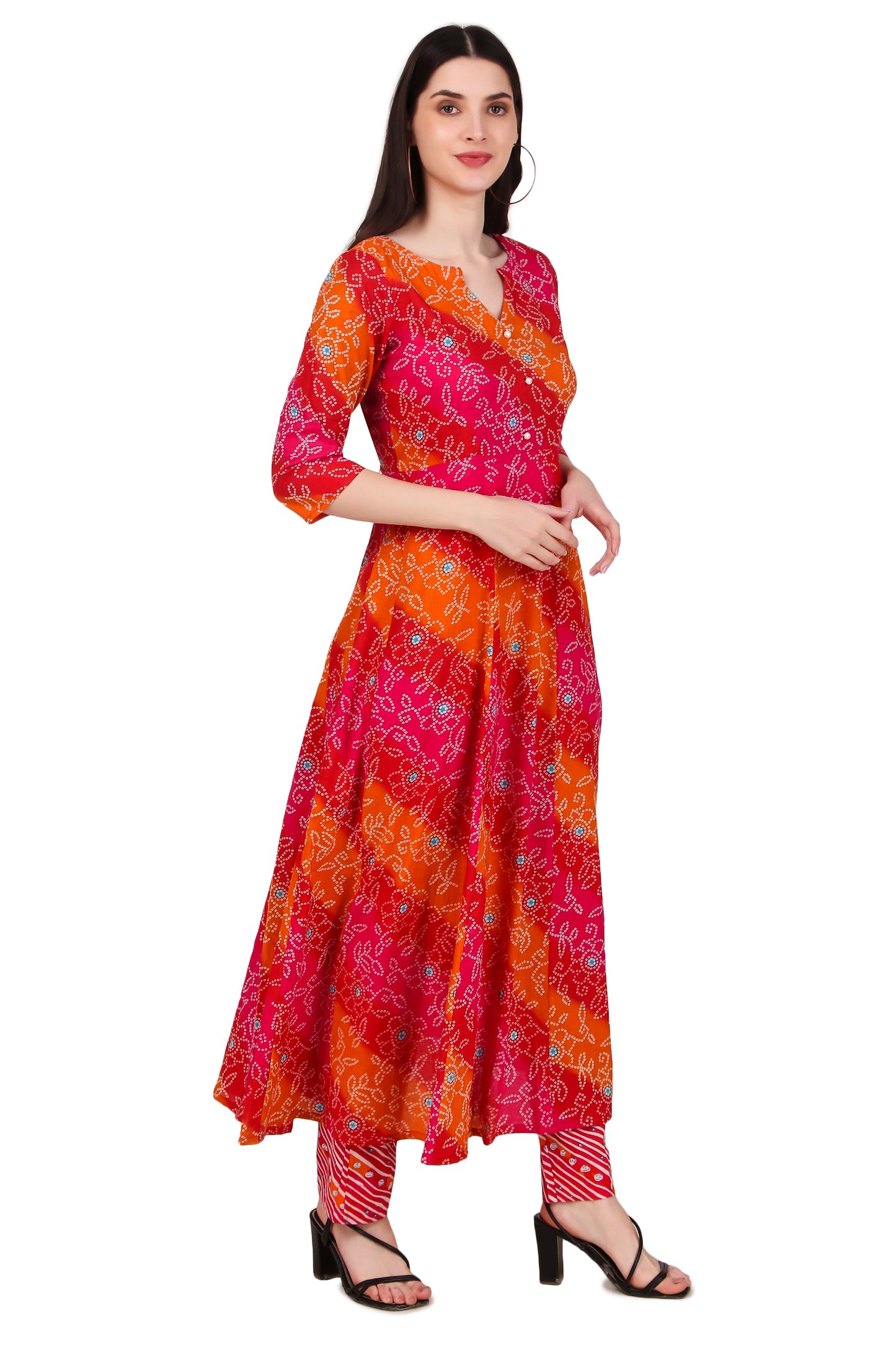 Magnetism Cotton Anarkali Kurta Pant set for Women Cutomized