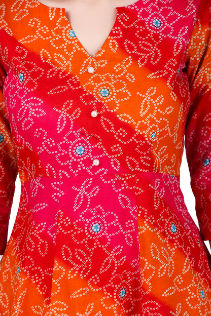Magnetism Cotton Anarkali Kurta Pant set for Women Cutomized